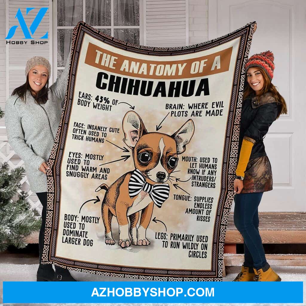 The Anatomy Of A Chihuahua Anatomy Fleece Blanket