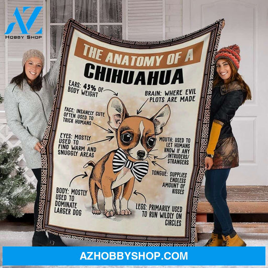 The Anatomy Of A Chihuahua Anatomy Fleece Blanket