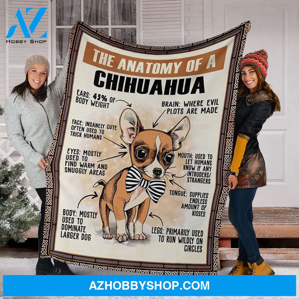 The Anatomy Of A Chihuahua Anatomy Fleece Blanket