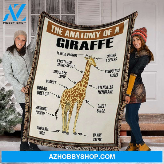 The Anatomy Of A Giraffe Anatomy Fleece Blanket