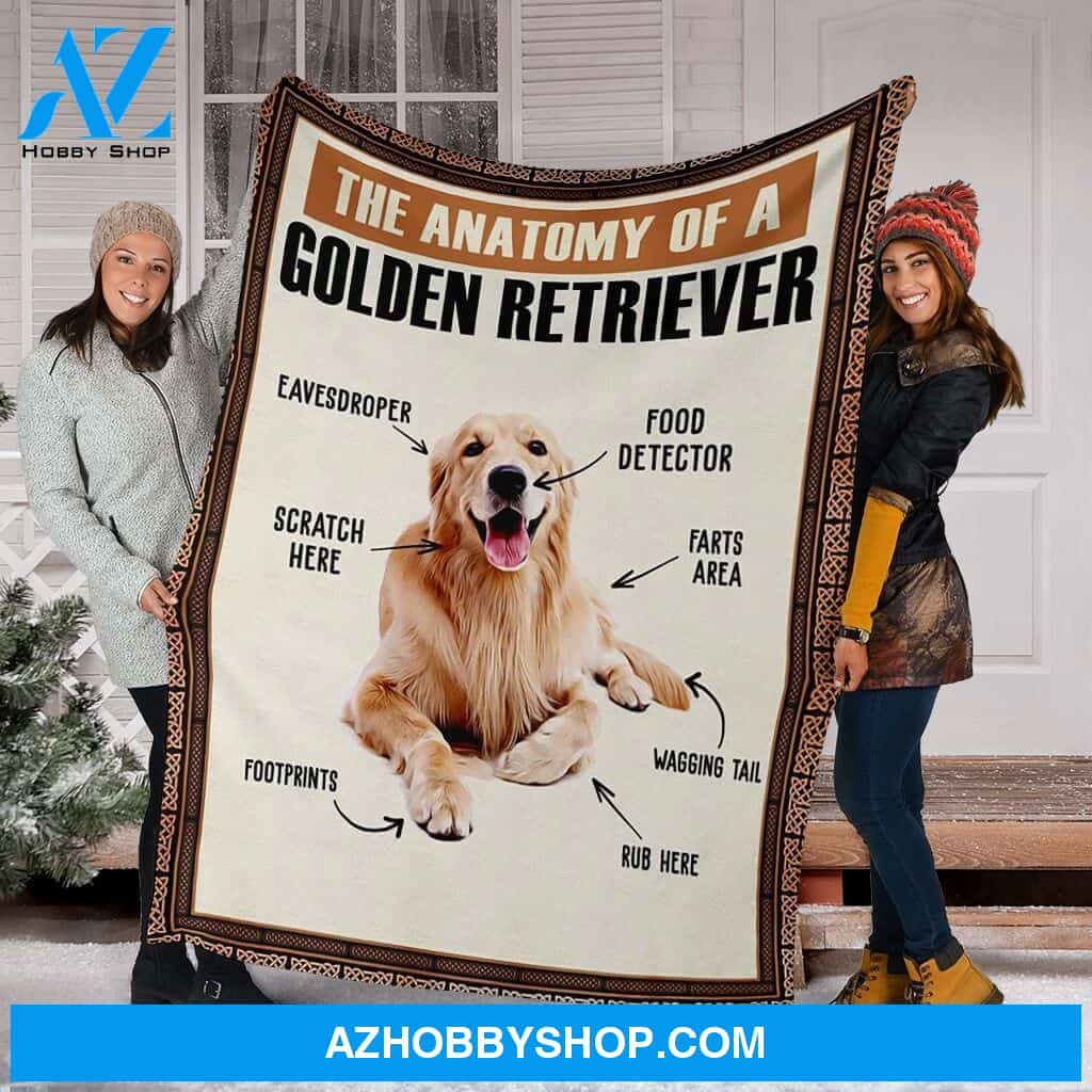 The Anatomy Of A Golden Retriever Fleece Blanket