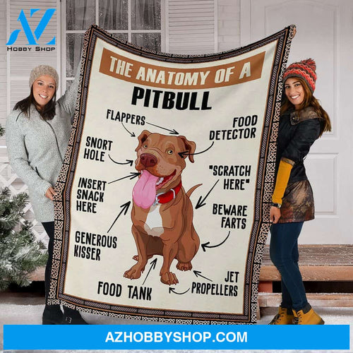 The Anatomy Of A Pitbull Anatomy Fleece Blanket