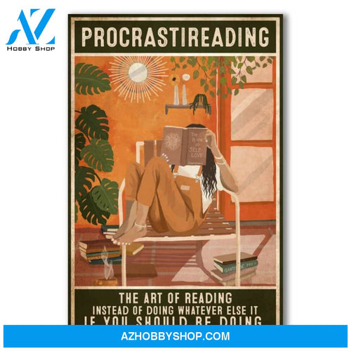 Procrastireading The Art Of Reading Instead Of Doing Whatever Else It If You Should Be Doing Canvas And Poster, Wall Decor Visual Art, Halloween Gift, Happy Halloween