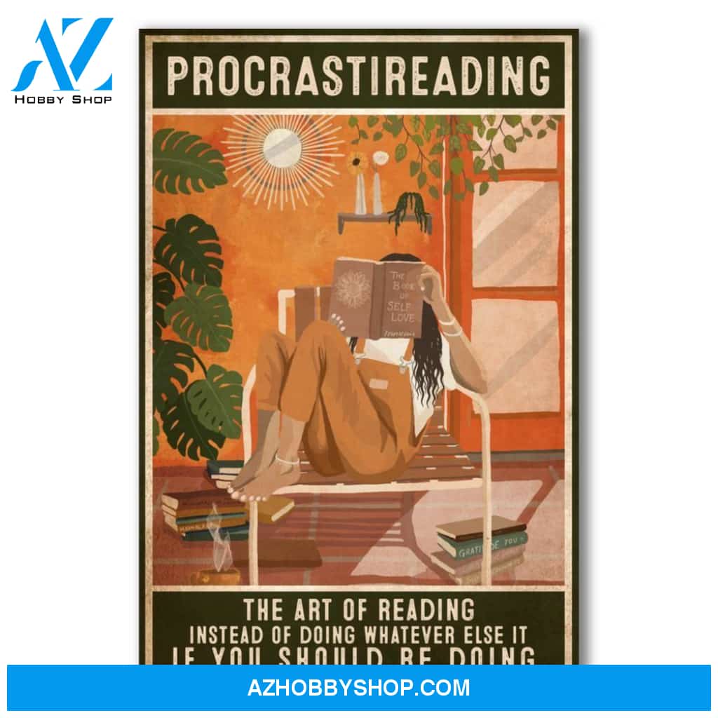 Procrastireading The Art Of Reading Instead Of Doing Whatever Else It If You Should Be Doing Canvas And Poster, Wall Decor Visual Art, Halloween Gift, Happy Halloween