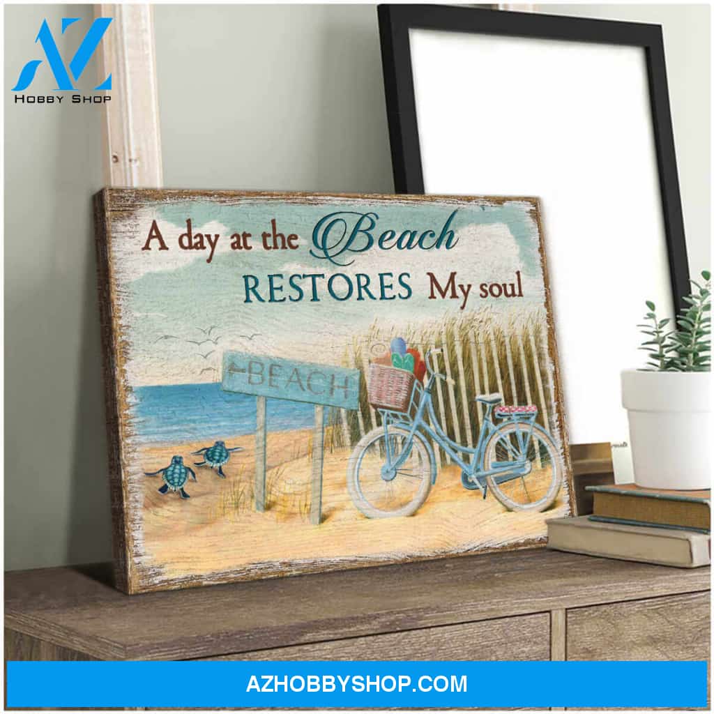 The Beach Turtle Canvas Wall Art, Wall Decor Visual Art