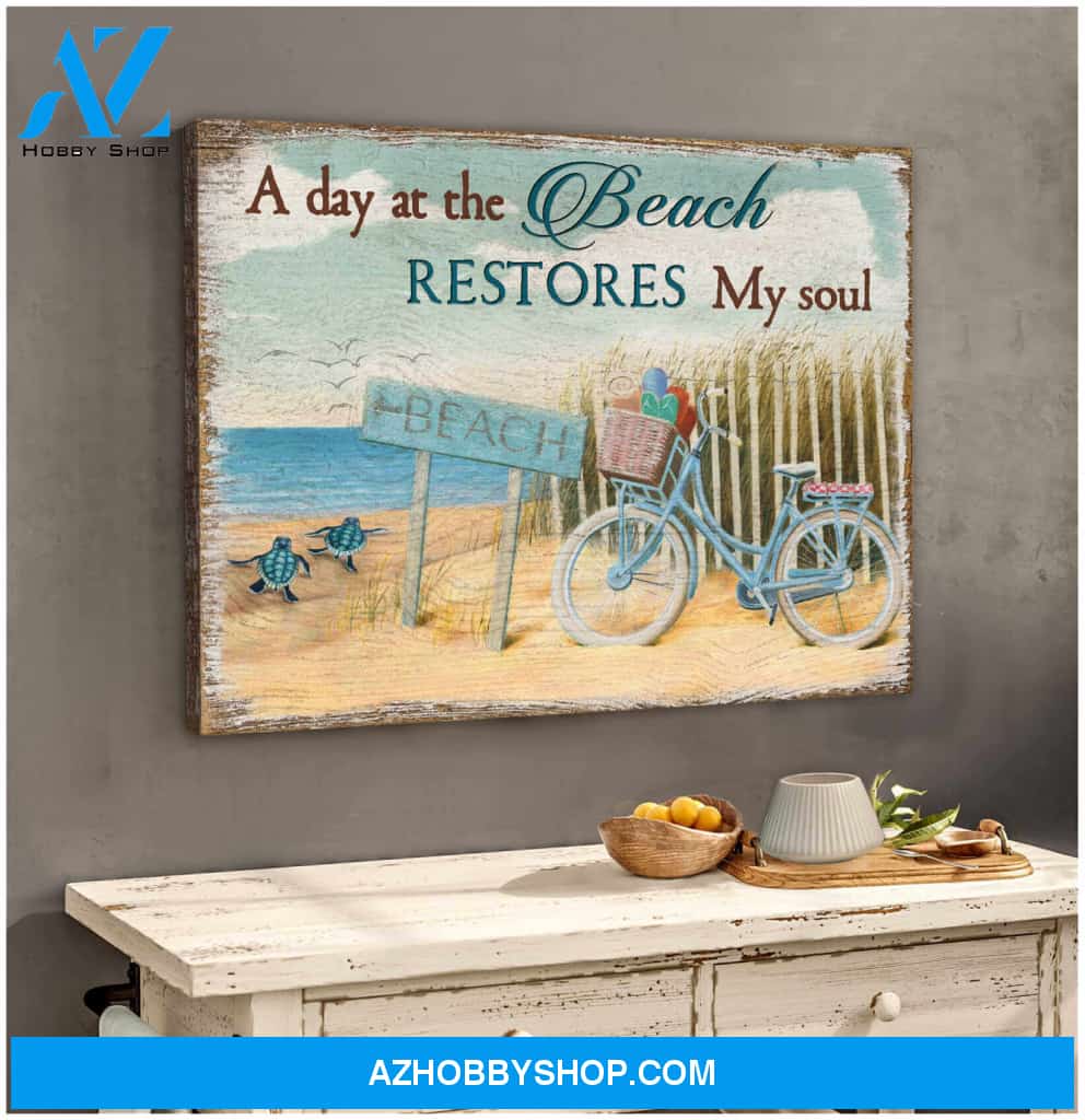 The Beach Turtle Canvas Wall Art, Wall Decor Visual Art
