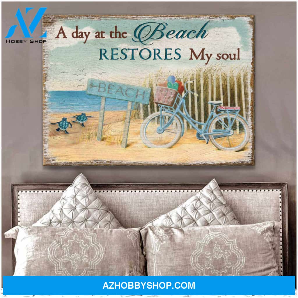 The Beach Turtle Canvas Wall Art, Wall Decor Visual Art
