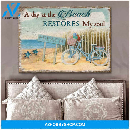 The Beach Turtle Canvas Wall Art, Wall Decor Visual Art