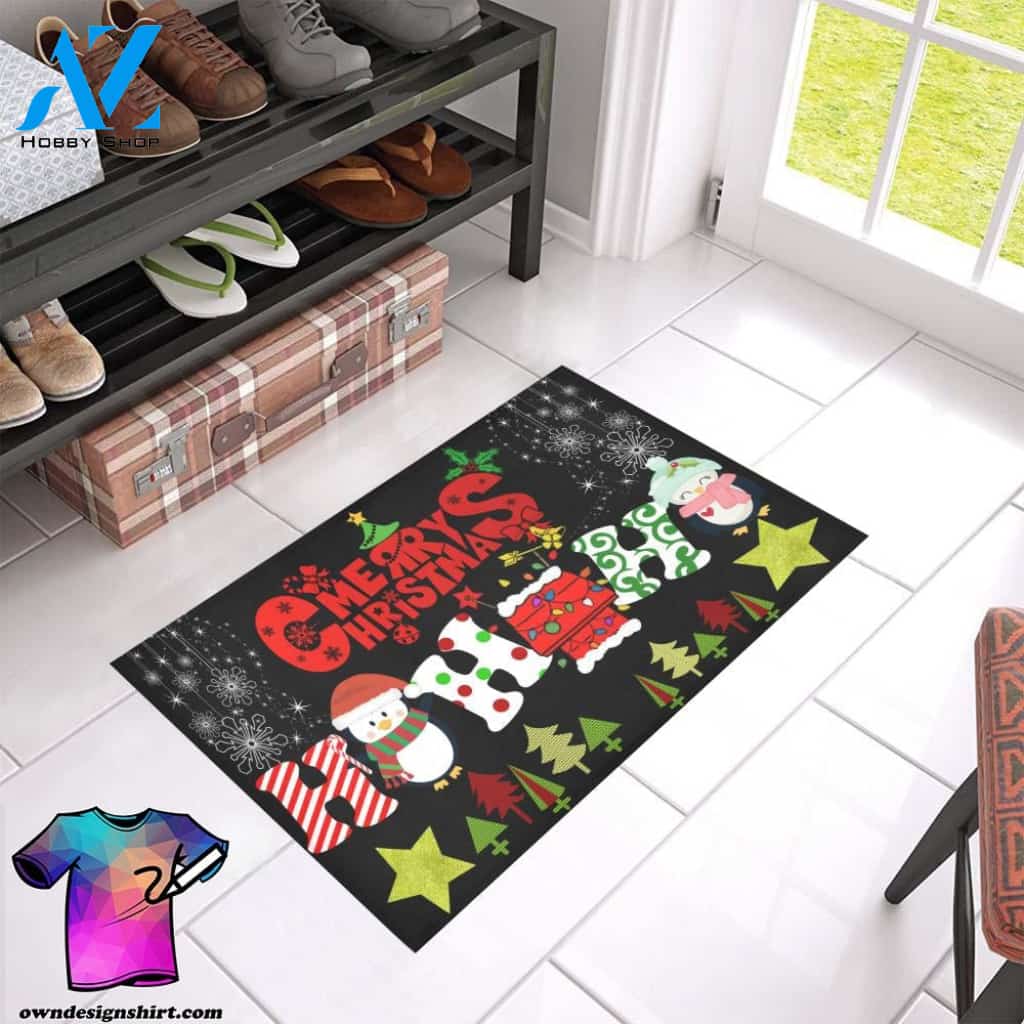 [The best-selling] Merry christmas hohoho penguin doormat