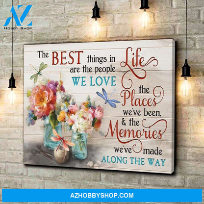 The Best Things Dragonfly Wall Art Canvas