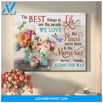 The Best Things Dragonfly Wall Art Canvas