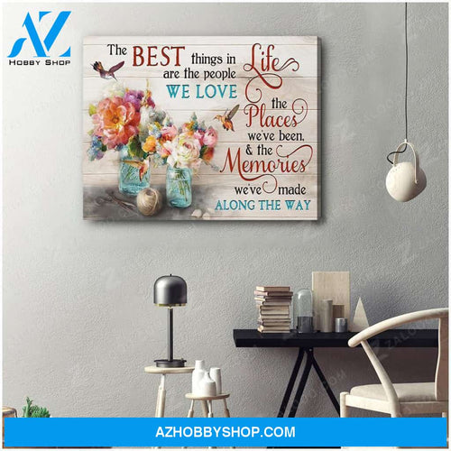 The Best Things In Life Hummingbird Wall Art Canvas