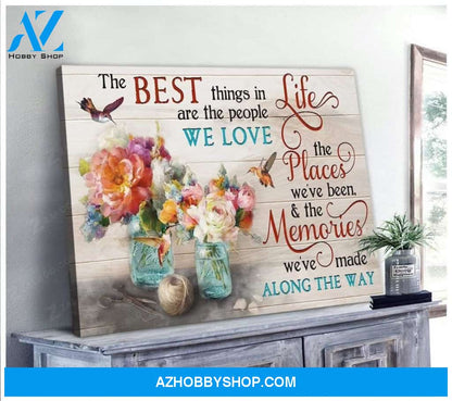 The Best Things In Life Hummingbird Wall Art Canvas