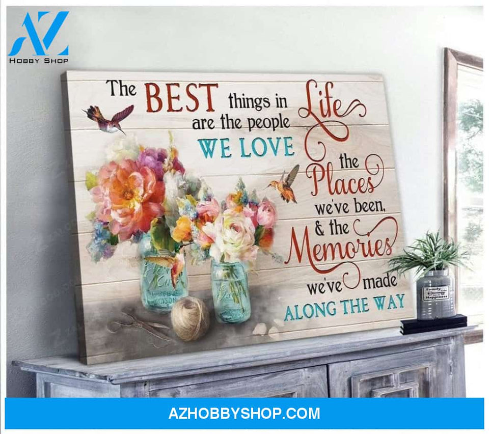 The Best Things In Life Hummingbird Wall Art Canvas