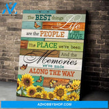 Zalooo The Best Things Sunflower Butterfly Wall Art Canvas