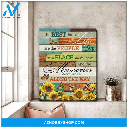 Zalooo The Best Things Sunflower Butterfly Wall Art Canvas