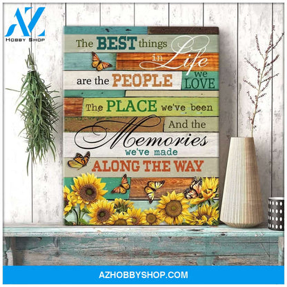 Zalooo The Best Things Sunflower Butterfly Wall Art Canvas