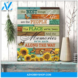 Zalooo The Best Things Sunflower Butterfly Wall Art Canvas