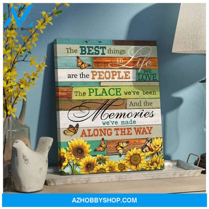 Zalooo The Best Things Sunflower Butterfly Wall Art Canvas