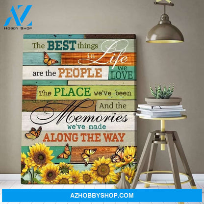 Zalooo The Best Things Sunflower Butterfly Wall Art Canvas