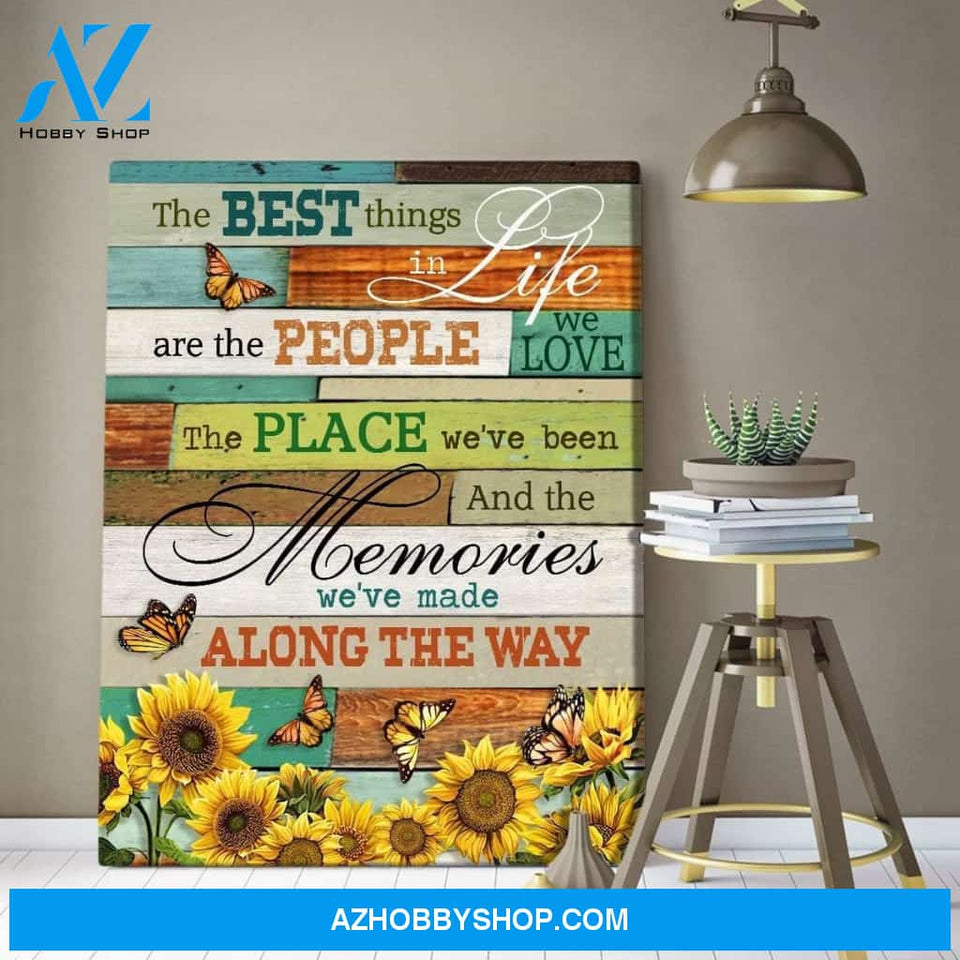 Zalooo The Best Things Sunflower Butterfly Wall Art Canvas