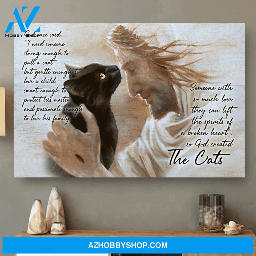 The Cats God Jesus Once Said Canvas Wall Art, Wall Decor Visual Art