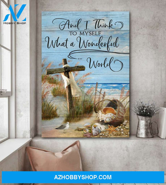The Cross - And I think to myself what a wonderful world - Jesus Portrait Canvas Prints, Wall Art