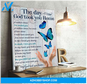 The Day God Took You Home Butterfly Wall Art Canvas