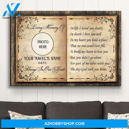 The Day God Took You Home - Personalized Custom Photo Canvas
