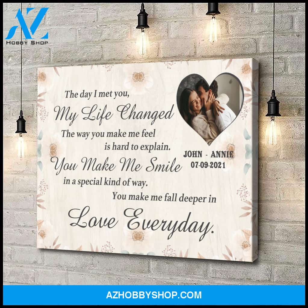 The day I met you my life changed - Personalized Canvas