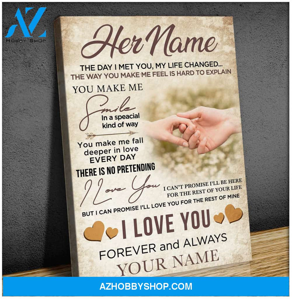 The day I met you my life changed - Personalized Canvas