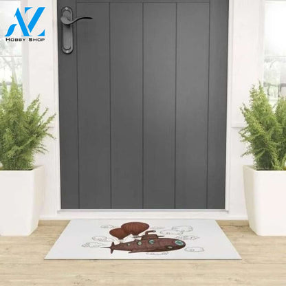 The Fantastic Voyage by Submarine and Balloon Vehicle Doormat Indoor And Outdoor Mat Entrance Rug Sweet Home Decor Housewarming Gift Gift For Gift for Friend Family Birthday New Home
