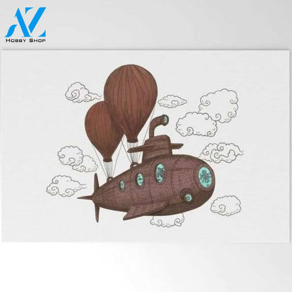 The Fantastic Voyage by Submarine and Balloon Vehicle Doormat Indoor And Outdoor Mat Entrance Rug Sweet Home Decor Housewarming Gift Gift For Gift for Friend Family Birthday New Home