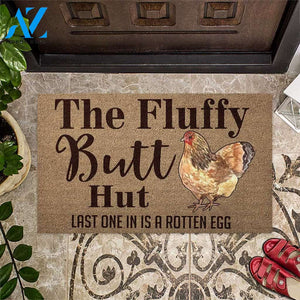 The Fluffy Butt Hut Chicken Funny Indoor And Outdoor Doormat Gift For Chicken Lovers Decor Warm House Gift Welcome Mat