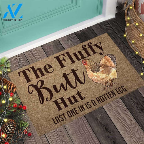 The Fluffy Butt Hut Chicken Funny Indoor And Outdoor Doormat Gift For Chicken Lovers Decor Warm House Gift Welcome Mat