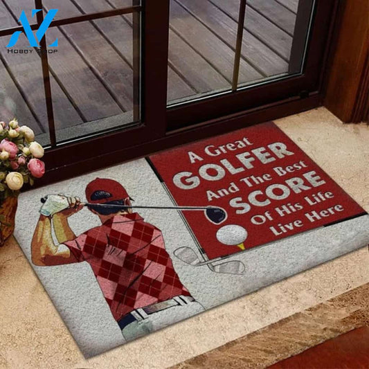 The Great Golfer And The Best Score Of His Life Sports Doormat Indoor And Outdoor Mat Entrance Rug Sweet Home Decor Housewarming Gift Gift For Golfers Friend Family Golf Lovers