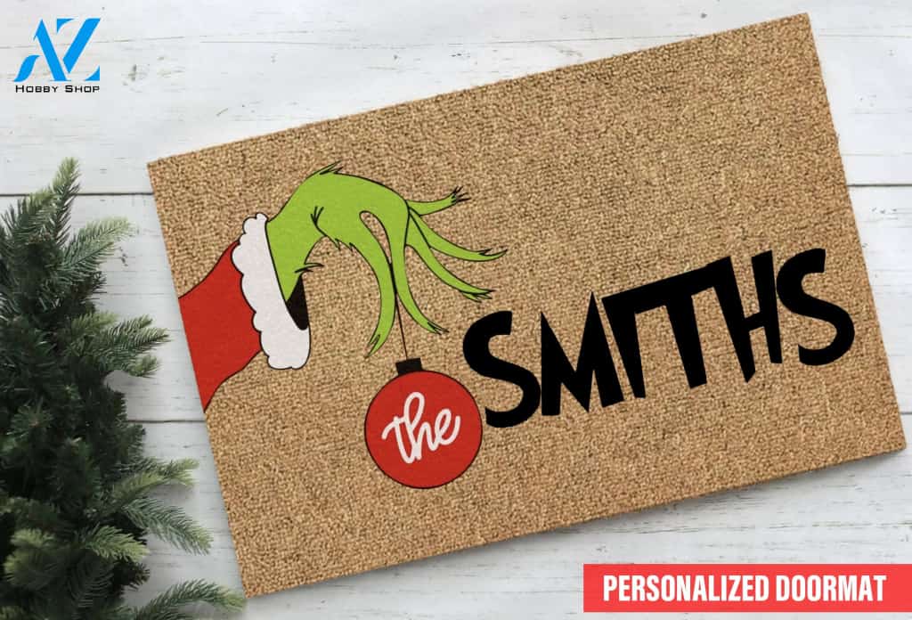 The Grinch Custom Christmas Doormat | Welcome Mat | House Warming Gift
