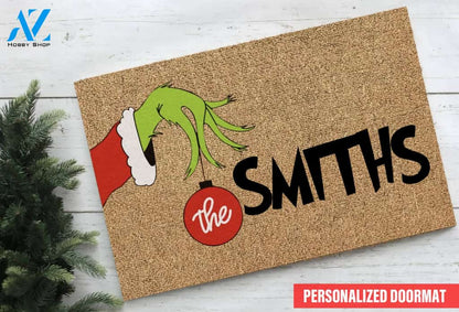 The Grinch Custom Christmas Doormat | Welcome Mat | House Warming Gift