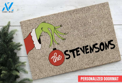 The Grinch Custom Christmas Doormat | Welcome Mat | House Warming Gift