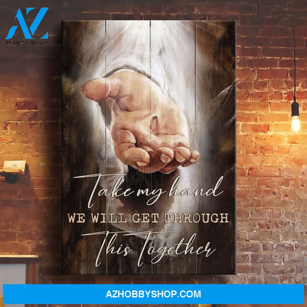 The hand of God, Take my hand - Jesus painting Portrait Canvas Prints, Wall Art