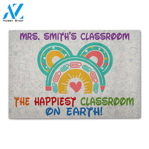 Personalized Back To School Ideas Teacher The Happiest Classroom On Earth - Custom Classroom Doormat