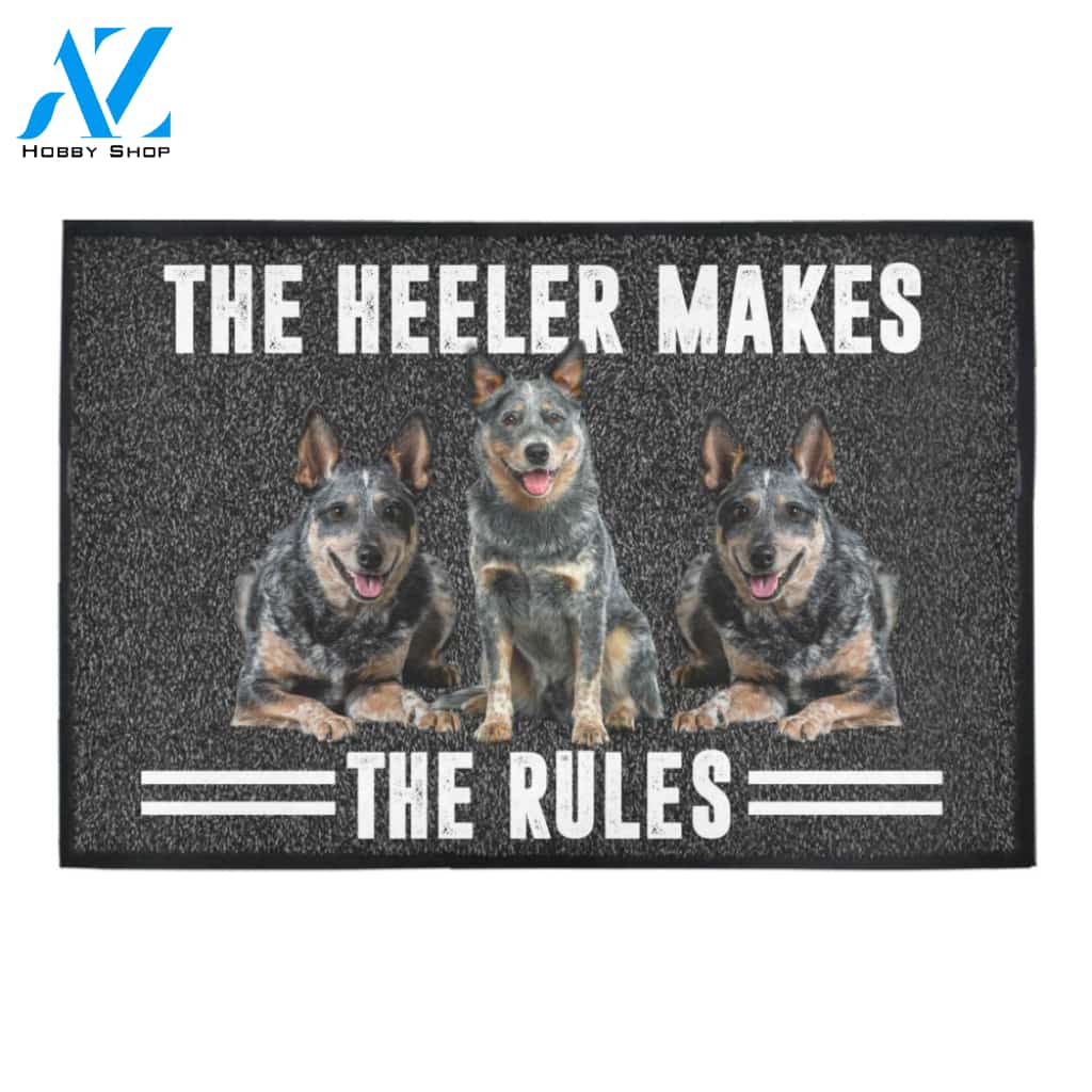 The Heeler Makes The Rules Doormat Indoor And Outdoor Mat Entrance Rug Sweet Home Decor Housewarming Gift Gift For Friend Family Stem Feminist