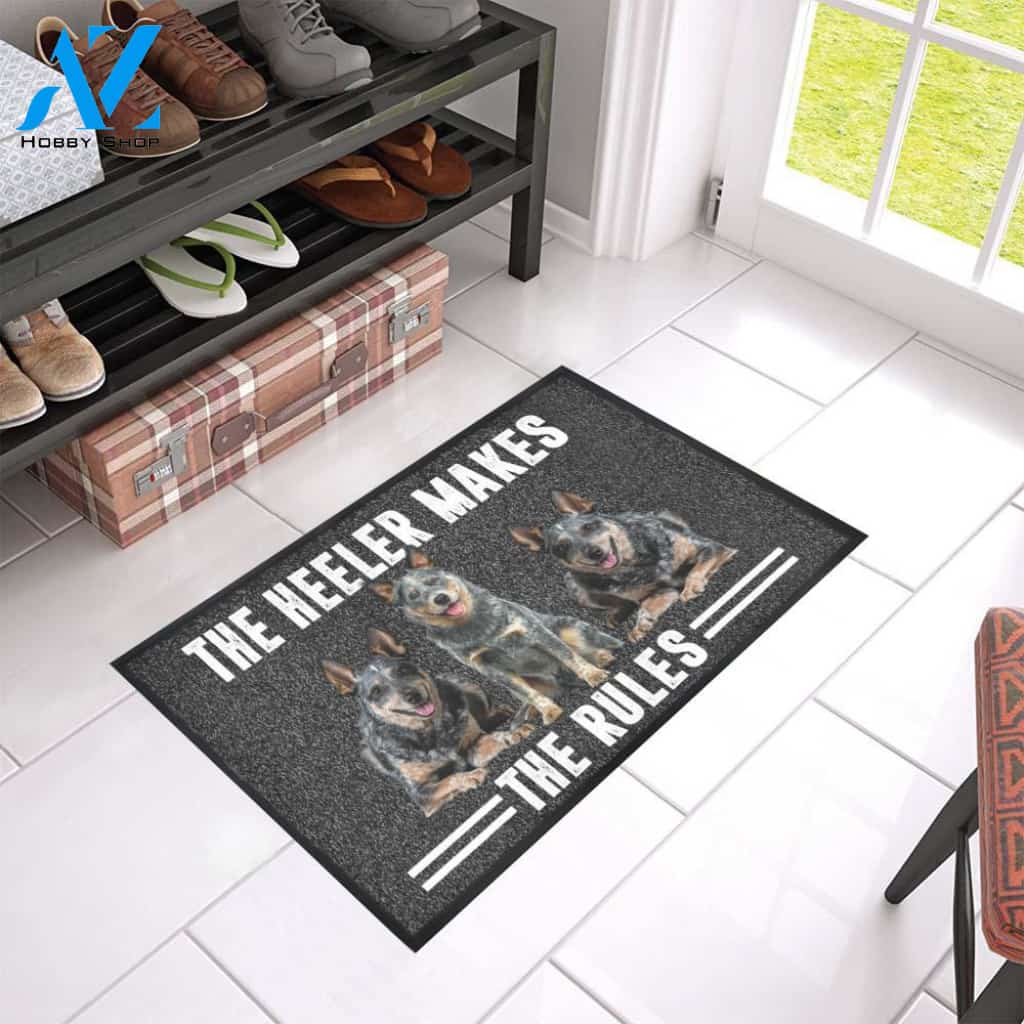 The Heeler Makes The Rules Doormat Indoor And Outdoor Mat Entrance Rug Sweet Home Decor Housewarming Gift Gift For Friend Family Stem Feminist