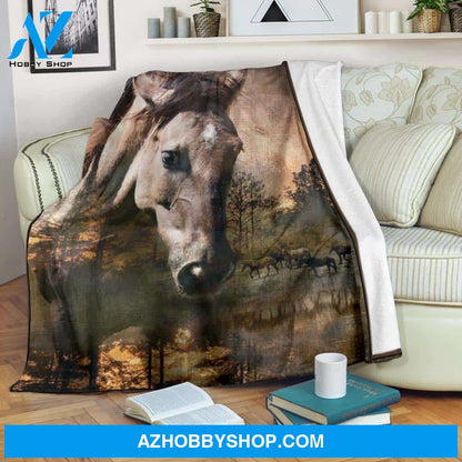 The Horse Art, Premium Fleece Blanket , Birthday Gift For Horse Lover, Gift For Horse Rider, Christmas Gift