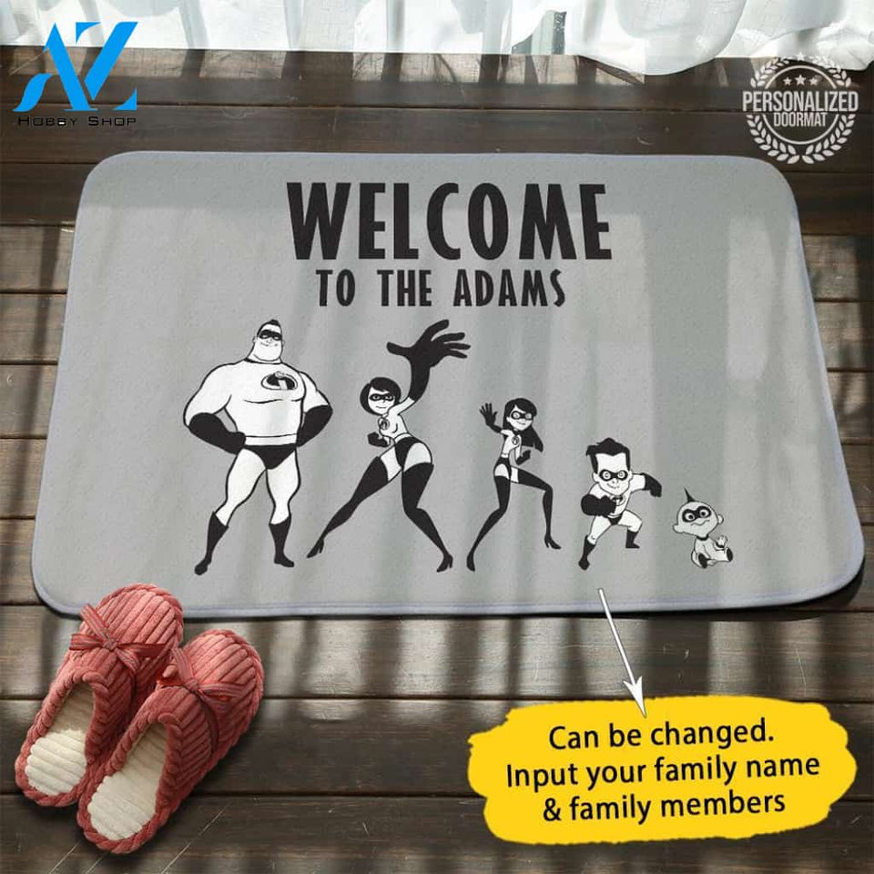 The Incredibles Personalized Name Doormat