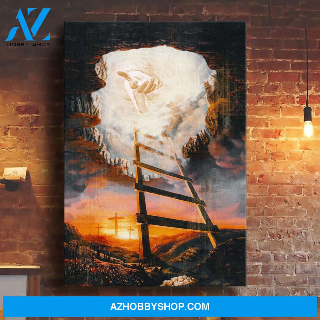 The ladder to the paradise - Take his hand Jesus Portrait Canvas Prints - Wall Art