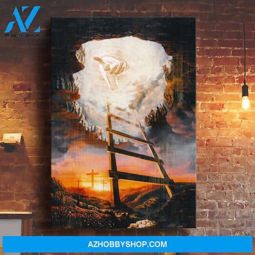 The ladder to the paradise - Take his hand Jesus Portrait Canvas Prints - Wall Art
