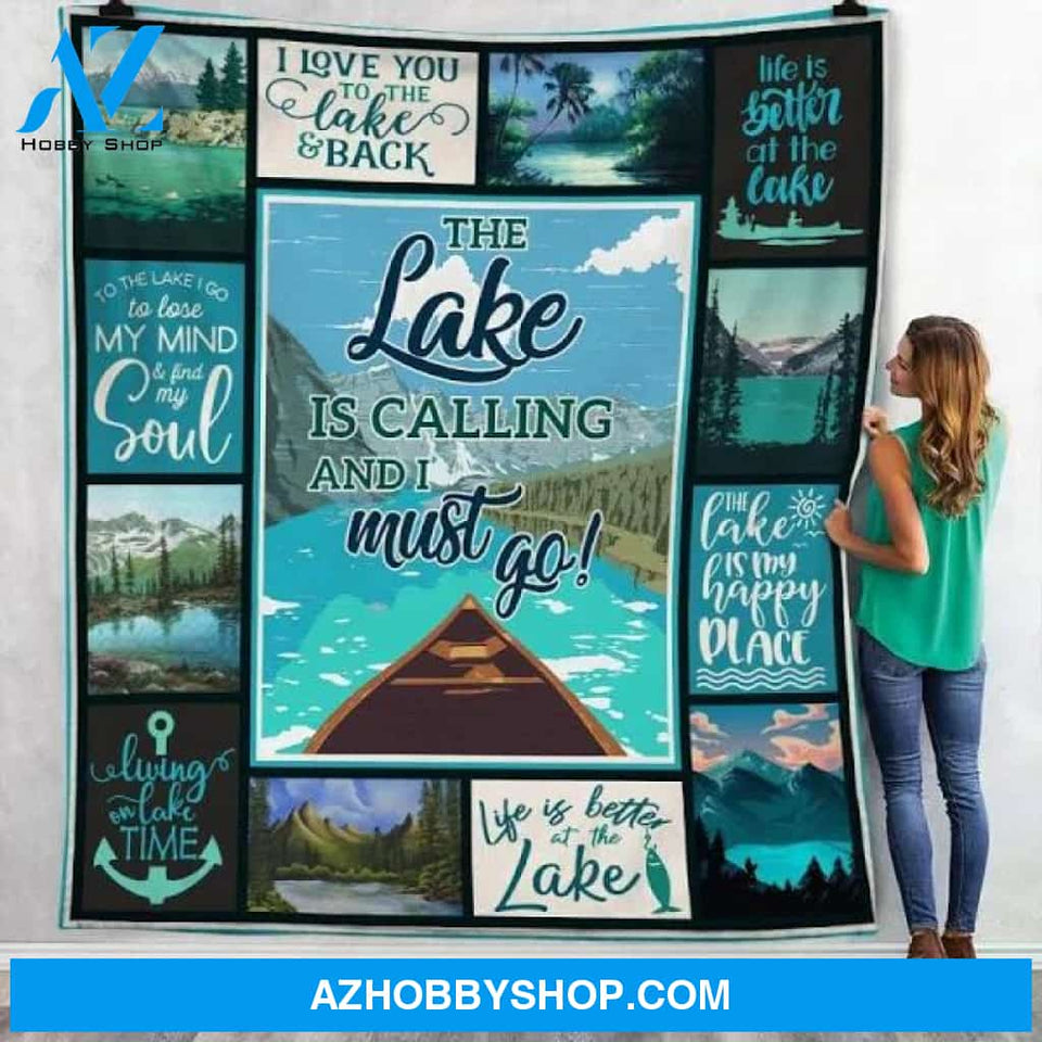 The Lake Is Calling And I Must Go Fleece Blanket Gift For People Home Decor Bedding Couch Sofa Soft And Comfy Cozy