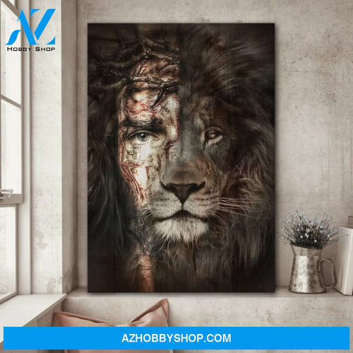 The Lion and Jesus Wrapped Canvas And Poster, Canvas Painting, Wall Decor Visual Art