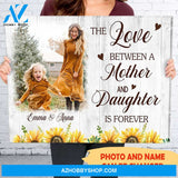 Personalized Photo Canvas, The Love Between A Mother And Daughter Is Forever Canvas Wall Art Gifts for mom, Mothers Day Gifts